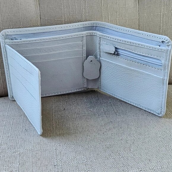 Other - Handmade Wallet White Genuine Leather Bifold Card Holder Moneyfold Purse